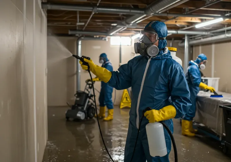 Basement Sanitization and Antimicrobial Treatment process in Atlantic Beach, NC