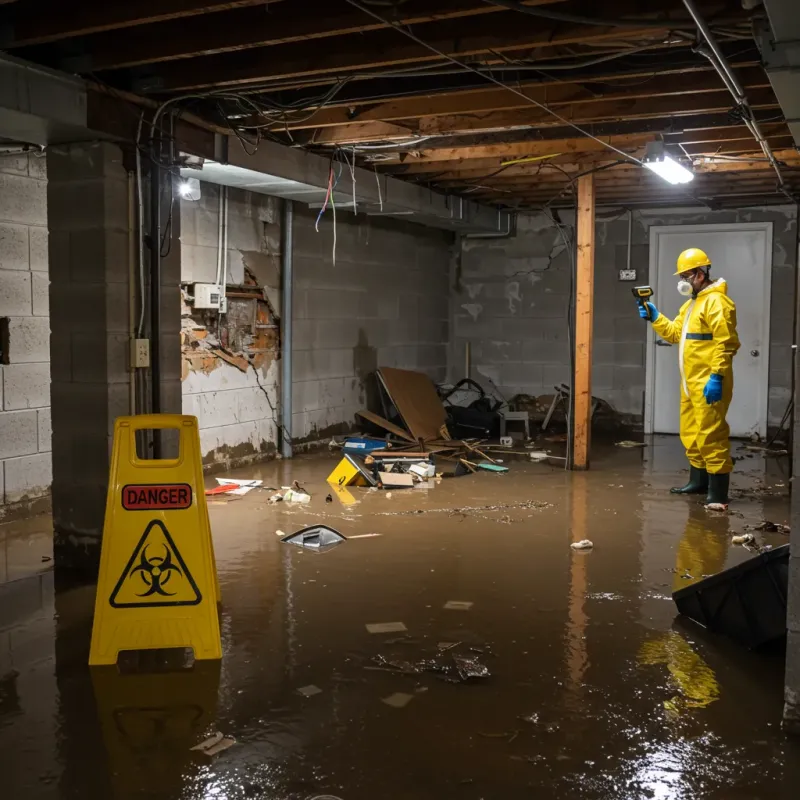 Flooded Basement Electrical Hazard in Atlantic Beach, NC Property