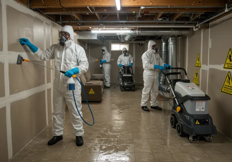 Basement Moisture Removal and Structural Drying process in Atlantic Beach, NC